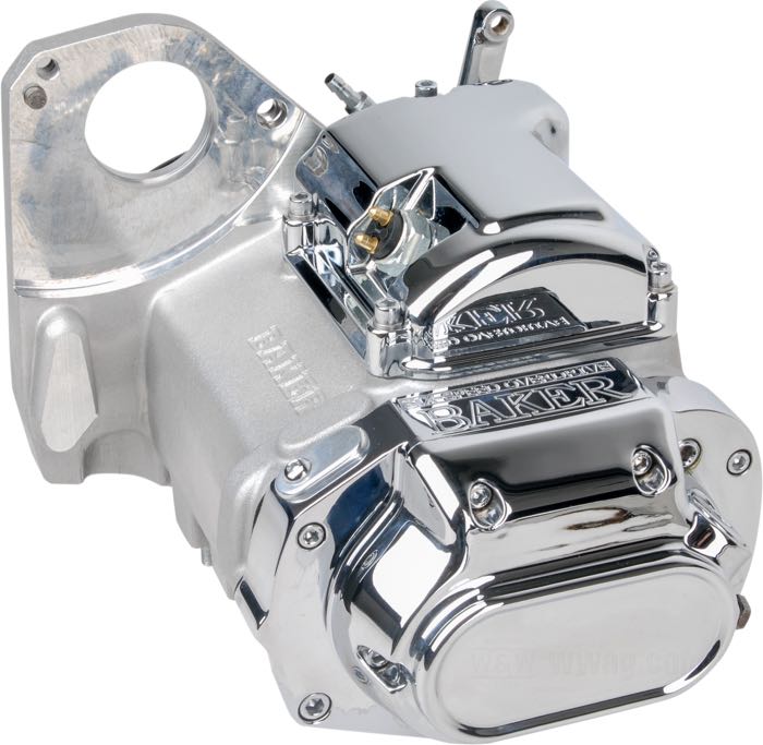 Trasmissione 6 marce »OD6« di BAKER Drivetrain; atto per Evolution Softail 1990-1999; alluminio fuso / acciaio; U.S.A.; peso lordo: 20.8 kg