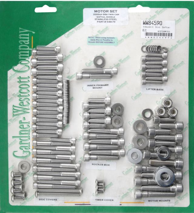 W&W Cycles - Gardner-Westcott Bolt Kits for Engine and Drive Train