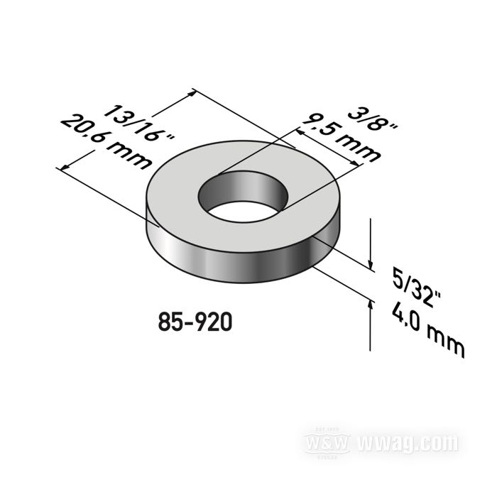 Spacer by Gardner-Westcott; steel, chrome-plated; length: 5/32 ” (4 mm); inner Ø: 3/8 ”; outer Ø: 13/16 ”; gross weight: 10 g