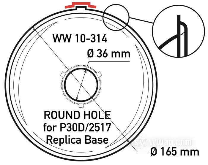 Riflettore faro »Round Hole«; per fari Springer 6-1/2