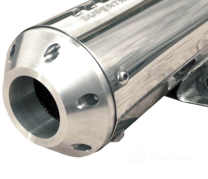 Endkappe von CPV; für 4” SuperTrapp Disc System; Billet-Aluminium, satiniert; ohne Prüfzeichen; Bruttogewicht: 310 g