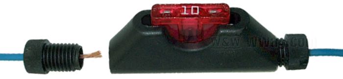 Fuse holder by Posi-Products; for Blade Type Fuses; plastic, black; length x height: 56 x 18 mm; gross weight: 10 g