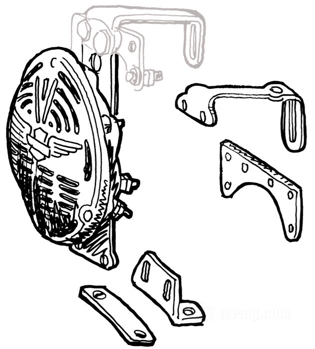 Soporte Chapa de refuerzo de Strange Bird; para Guardabarros delantero; para bocinas Delco Remy; apropiado para 45 cui/750 cc 1937-1952, Big Twin 1937-1945, Servicar 1953-1957; acero, parkerizado; reemplaza OEM HD 69124-36; peso bruto: 20 g