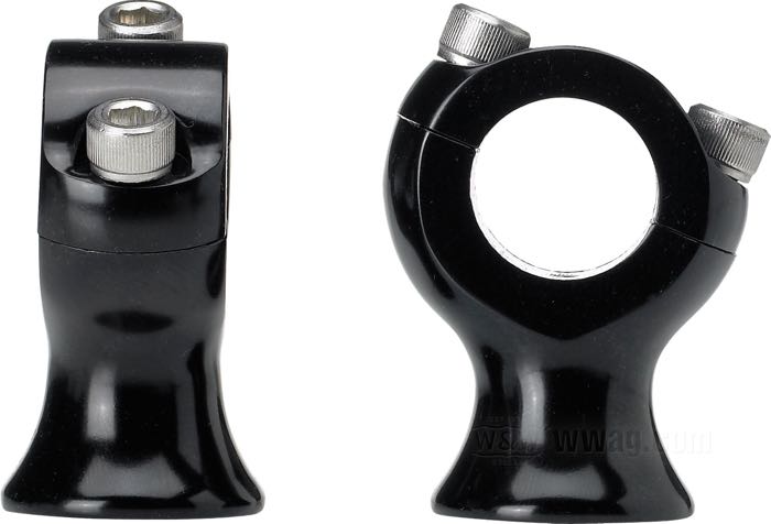 Riser »Slimline« di Biltwell Inc.; acciaio inox, nero, rivestito a polvere; filettatura: 1/2”-13; per manubri del Ø: 1 ”; misure conformi a disegno: H-altezza di montaggio = 45 mm, T-altezza generale = 71 mm, F-base-Ø = 36 mm; certificato; peso lordo: 620 g