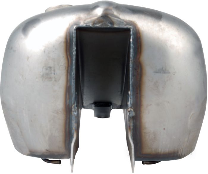 Gas tank »Bobber Style«; fits Softail 2000-2005 with carburetor; steel; volume: 8.9 l; with gas cap: pop-up; required petcock: M22 x 1; with mounting parts; gross weight: 7 kg