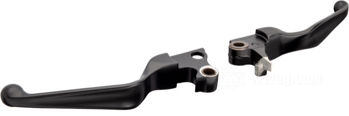 Handbrems-/Kupplungshebel; passend für Softail und Dyna 1996-2006, Touring 1996-2007, Sportster 1996-2003; Aluminium, schwarz, kunststoffbeschichtet; ersetzt OEM HD 44994-07; USA; Bruttogewicht: 330 g