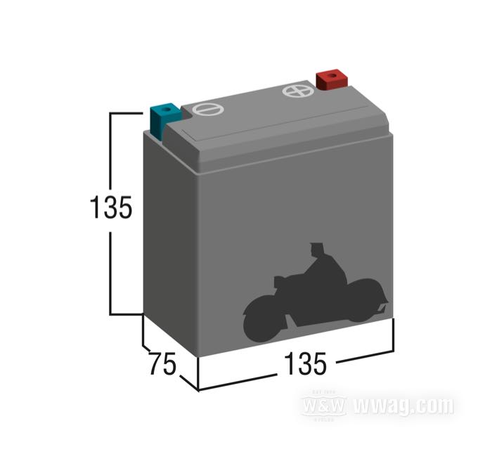 Batterie »HVT-09« de intAct Battery-Power; adaptable à FX et Sportster à kick; noir; L x H x P: 135 x 135 x 76 mm; 12 V; 7 Ah; courant de démarrage à froid (EN): 170 A; bornes: M6 (vis comprises); remplace OEM HD 66006-70; poids brut: 2.94 kg
