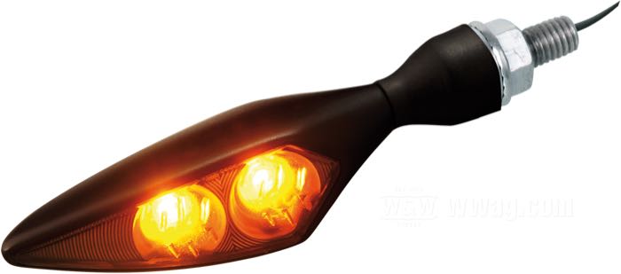 Turn signal »micro Rhombus Dark« by Kellermann; aluminum / acrylic glass, black; L x H x D: 80 x 21 x 25 mm; bulb type: LED; lens: super dark; 12 V; 3 W; position: front right / rear left; Germany; gross weight: 80 g
