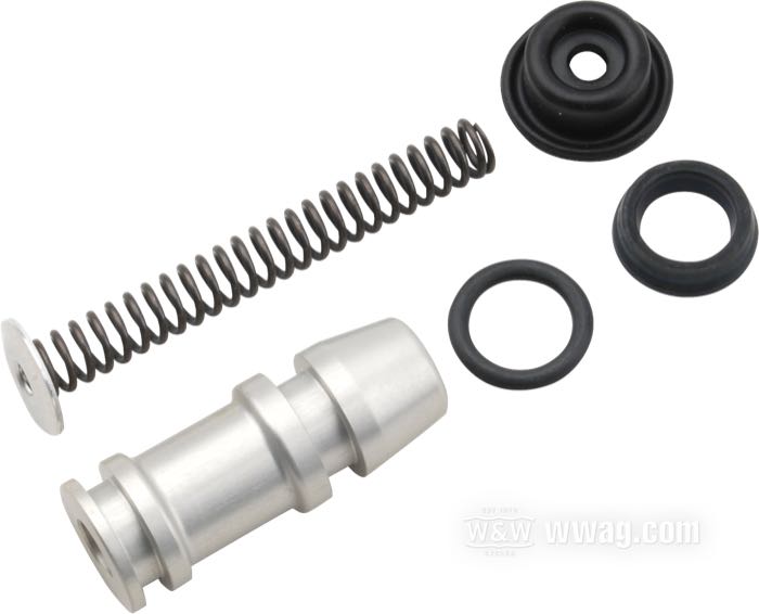 Kit de réparation; pour Maître-cylindre frein à main; adaptable à modèles avec freinage double disque 1987-1995; avec alésage de 11/16“; aluminium / nylon / acier à ressort / caoutchouc; liquide de frein obligatoire: DOT 5; remplace OEM HD 45006-87B; poids brut: 30 g
