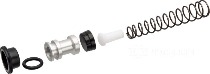 Kit de réparation; pour Maître-cylindre frein à main; adaptable à modèles avec freinage simple disque de 1984-1995; avec alésage de 5/8“; aluminium / nylon / acier à ressort / caoutchouc; liquide de frein obligatoire: DOT 5; remplace OEM HD 45072-87; poids brut: 20 g