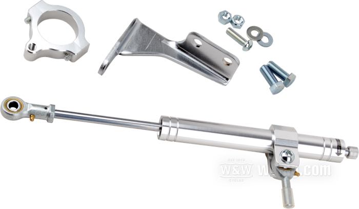 Amortiguador de dirección de Daytona; apropiado para Sportster 1986-2003; aluminio, satinado; peso bruto: 740 g