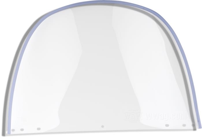 Lastra »Late Style« di National Cycle; per tutti parabrezza Beaded Heavy Duty di National Cycle; superiore; policarbonato, chiaro, tonda; larghezza x altezza: 570 x 375 mm; peso lordo: 540 g