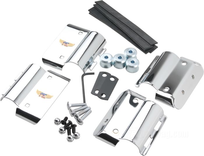Mounting kit by National Cycle; for 39 mm forks; fits Sportster, FXR 1987-2020, Dyna 1991→ (not FXDX); for Ranger and Custom Windshield; steel; USA; gross weight: 1.2 kg