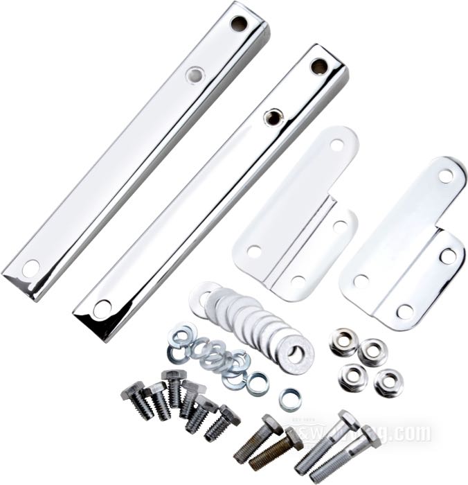 Kit de montaje de National Cycle; para horquillas 41 mm; apropiado para FLST →1990, FLSTF/C →2000; para para-brisas (Beaded) Touring; acero; EE. UU.; peso bruto: 880 g