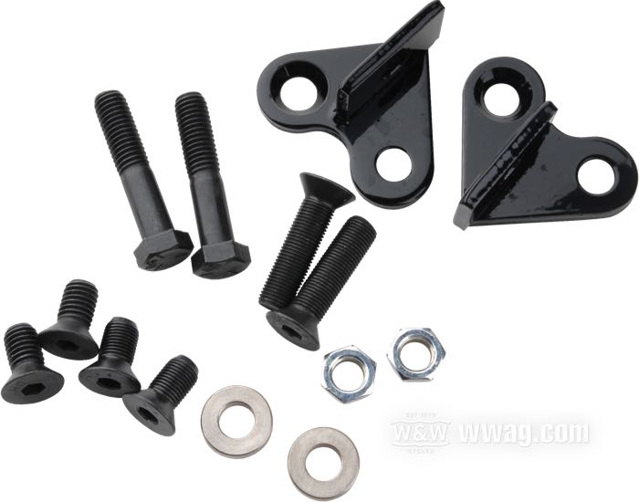 Kit d'abbassamento di Burly Brand; atto per Touring 1997-2001 (ecc. FLHRC 1998→); acciaio, nero, rivestito a polvere; con viti, istruzioni di montaggio; peso lordo: 810 g