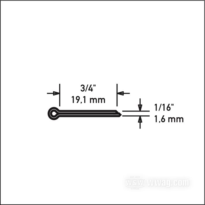 Cotter pin; steel, zinc plated; length: 3/4”; Ø 1/16”; replaces OEM HD 515; USA; gross weight: 10 g