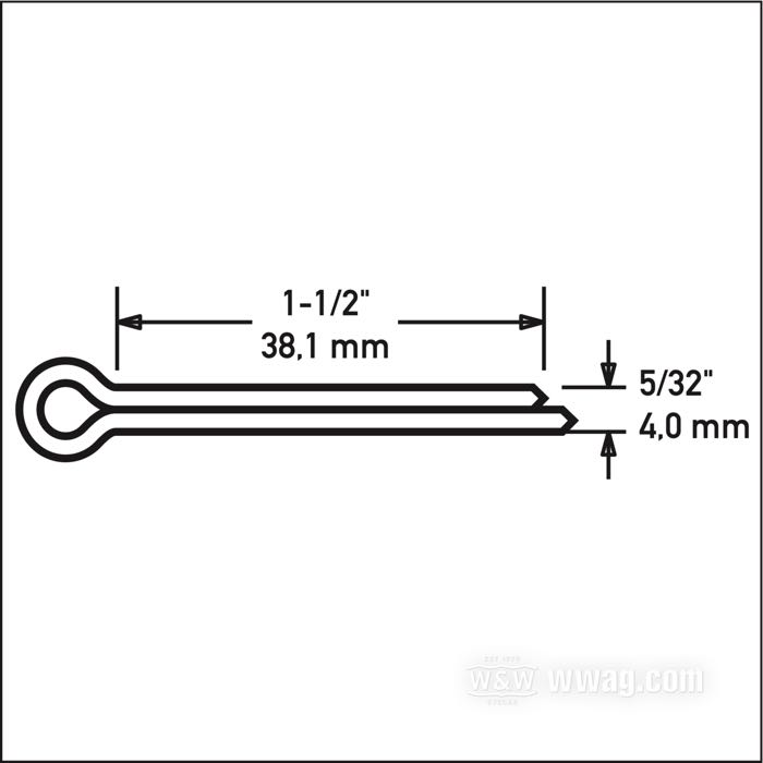 Coppiglia; acciaio, zincato; lunghezza: 1-1/2”; Ø 5/32”; rimpiazza OEM HD 511A; peso lordo: 10 g