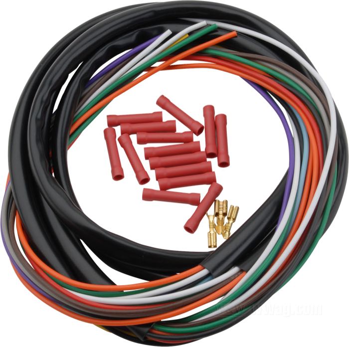 Mazo de cables; para Mandos del manillar; apropiado para modelos 1973-1981; cobre / PVC; largo: 120 cm; con conexiones; peso bruto: 210 g