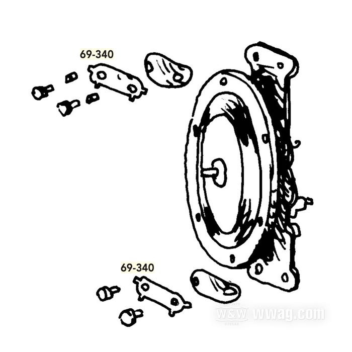 Bracket Locking plate; for Delco Remy Horns / horn bracket; fits Big Twin 1949-1953; steel, bare; replaces OEM HD 69114-48, and 69114-51; gross weight: 10 g