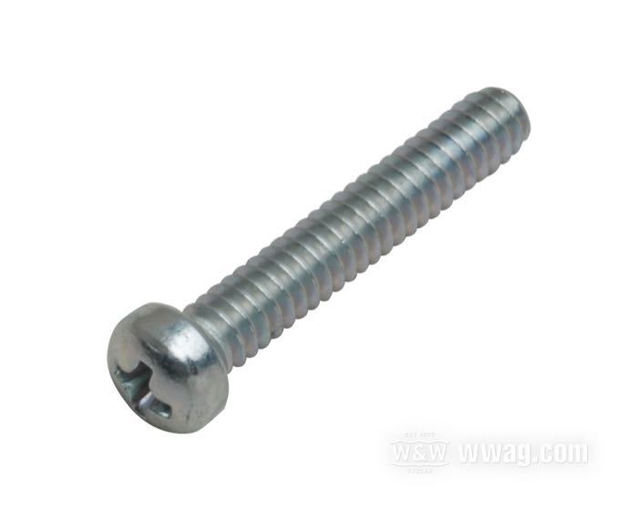 Vis; pour cocottes de commutateurs 1972-1981; acier, zingué; filetage: #10-24; longueur: 1-1/8 ” (29 mm); remplace OEM HD 2695W; USA; poids brut: 10 g