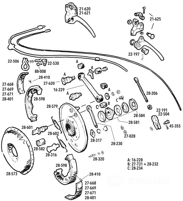 Terminal by Colony; for Brake cable; fits models 1928-1957; steel, parkerized; replaces OEM HD 4170-28, and 45172-28; USA; gross weight: 59 g