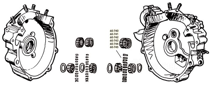 para eje cigüeñal lado distribución Big Twin 1936-1953