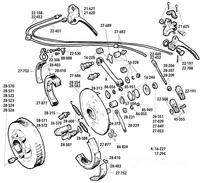 Washer; for Brake lever; fits Knucklehead 1936, Big Twin 1937-1948, Servi-Car 1941-1957, WLC; steel, parkerized; replaces OEM HD 44270-36; gross weight: 7 g