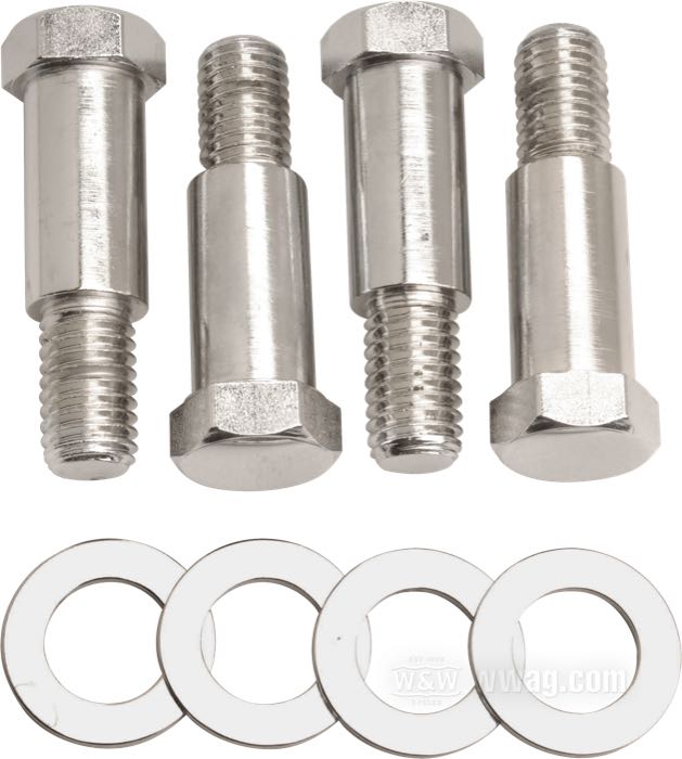 Kit bulloni di Bender Cycle; per Ammortizzatori; atto per Softail 1987-2017; acciaio, zincato; con rondelle; rimpiazza OEM HD 4074A e 6724; peso lordo: 350 g