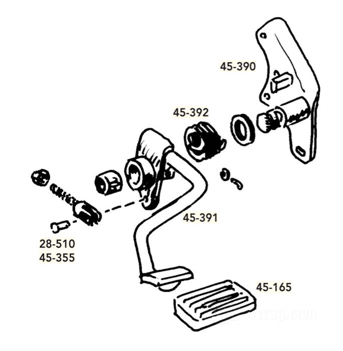 Bremspedal; passend für FX late 1972- early 1979; Stahl, verchromt; ersetzt OEM HD 42399-72A; Bruttogewicht: 590 g