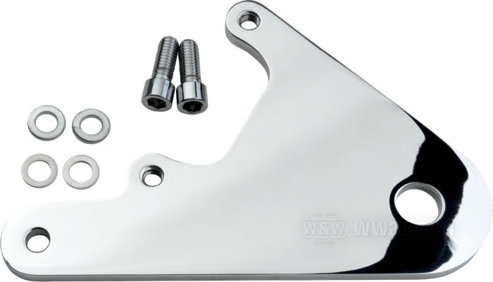 Caliper bracket by Performance Machine; for Caliper 125x4R and SL; fits XL 1979-1981; aluminum, polished; position: rear left; for brake disc: 11.5 ”; with small parts; USA; gross weight: 440 g