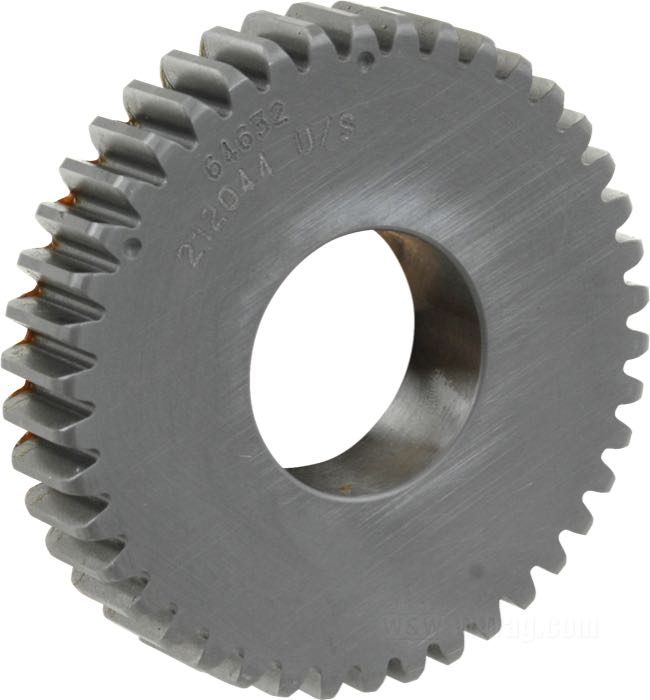 Cam gear by Andrews; fits Big Twin 1948- early 1977; Undersize; steel, Ø measured with Andrews gauge pins WW# 98-190; Ø 70.29 mm; gross weight: 330 g