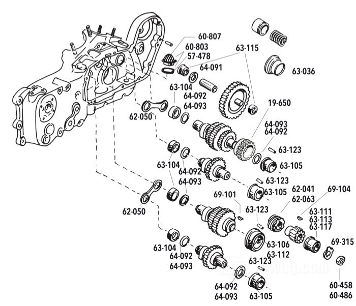 Recambios para cárter derecho para Sportster