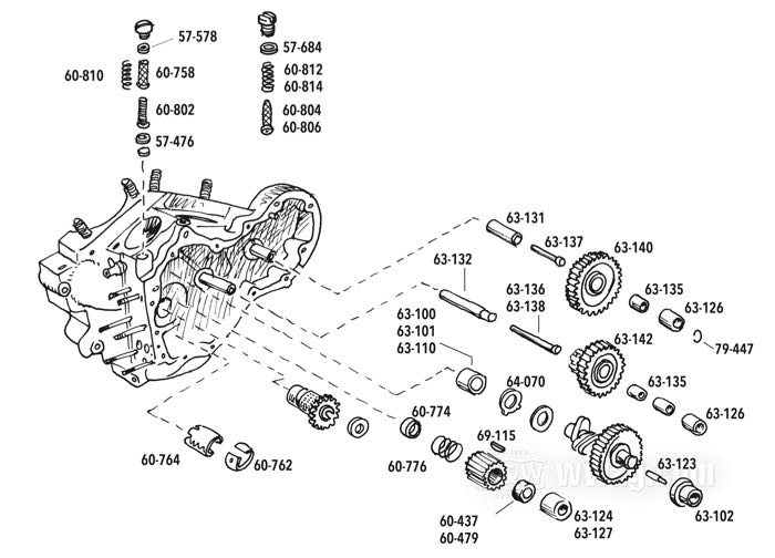 Pièces carter-moteur côté distribution Big Twins 1954-1969