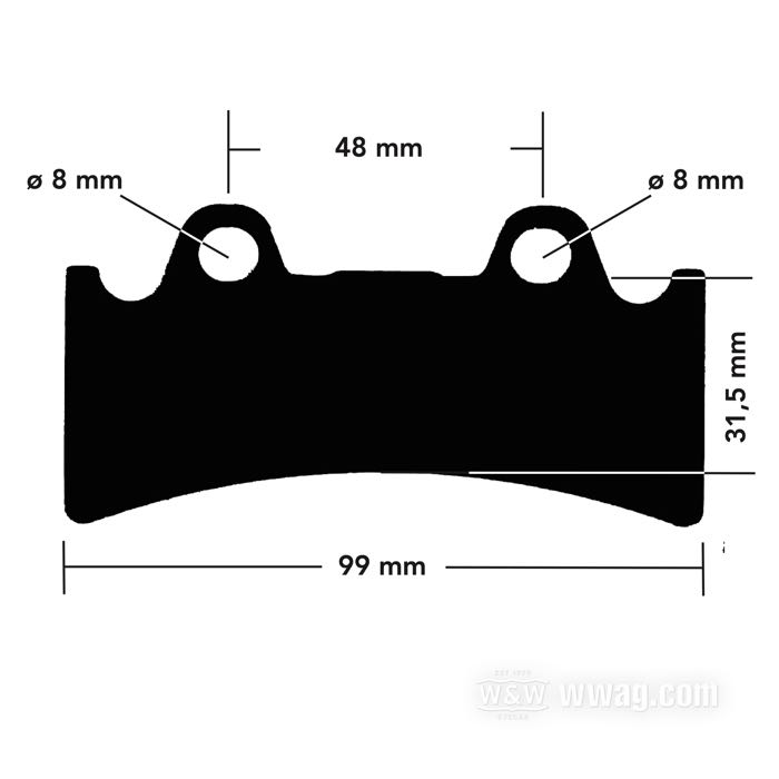 Plaquettes de frein de Performance Machine; pour étriers série 112x6SSB/RSB; acier / matériau de friction; poids brut: 350 g