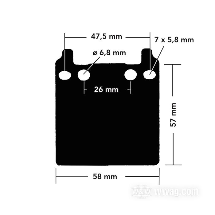 Brake pads by EBC Brakes; for 162x2 calipers, incl. early front lid versions; steel / friction compound; gross weight: 280 g