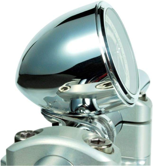 Cuvelage »Streamline« de motogadget; pour motogadget Motoscope Tiny; alu billet, poli; avec vis de montage percée comme passe-câbles; Allemagne; poids brut: 120 g