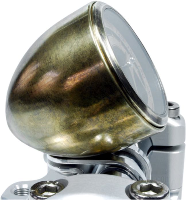 Cuvelage »Vintage« de motogadget; pour motogadget Motoscope Tiny; laiton; avec vis de montage percée comme passe-câbles; Allemagne; poids brut: 320 g