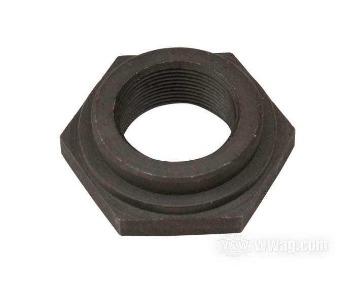 Dado di Colony; per forcella Springer Classic; atto per 750 cc 1940-1952; testa di sterzo; acciaio, parkerizzato, chiave: 1-1/2”; filettatura: 7/8”-24; rimpiazza OEM HD 46560-40; U.S.A.; peso lordo: 74 g