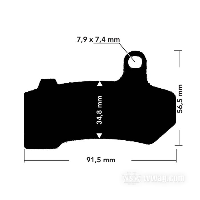 Plaquettes de frein de SBS; adaptable à V-Rod 2006→, Touring 2008→; acier / matériau de friction; position: arrière; remplace OEM HD 42850-06, 41852-08A et 41852-08B; poids brut: 299 g