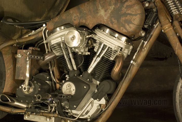 Filtro aria »Rat Rod« di VIP - Vintage Iron Parts; per carburatori CV; acciaio, cromato, aperti di lato; profondità: 60 mm; Ø 100 mm; peso lordo: 380 g