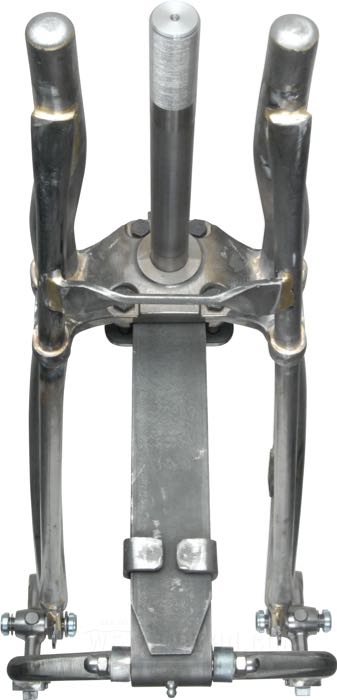 Fourche à ressort à lames »Inline« de Cannonball; pour cadres Big Twin 4 vitesses 1936-1984; acier, naturel; longueur: 53 cm; rake: 0 °; certifié; Italie; poids brut: 22 kg