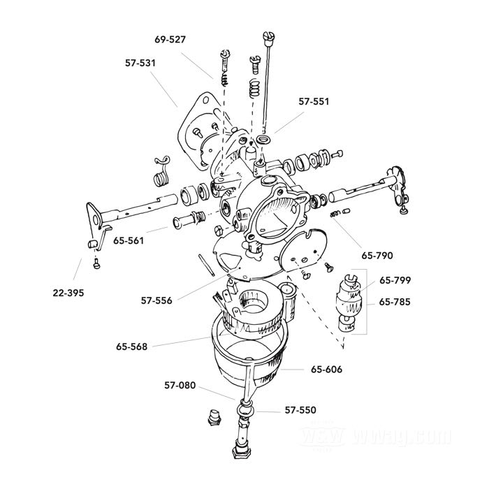 Butterfly carburetor by Zenith; fits models 1982-1989; cast aluminum / steel, cast finish; Ø 40 mm; gross weight: 800 g