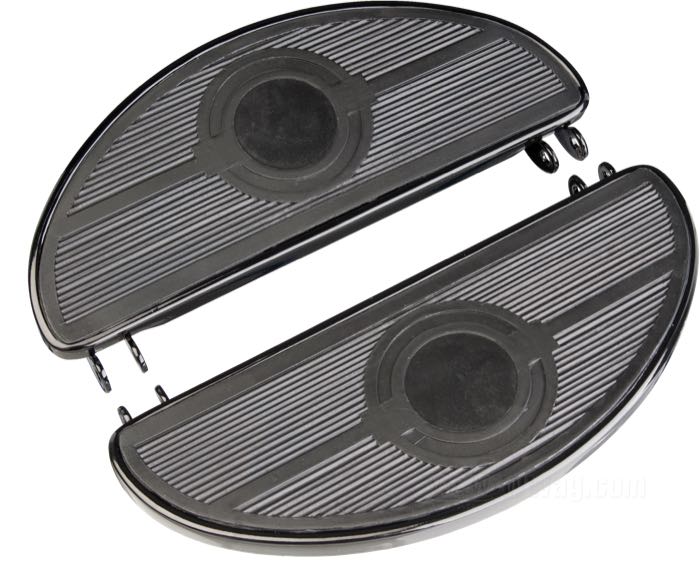 Marche-pieds »Demi lune«; adaptable à Big Twin de 4 vit. et 750cc 1940-1965; 50603-40; acier / caoutchouc, noir; poids brut: 1.83 kg