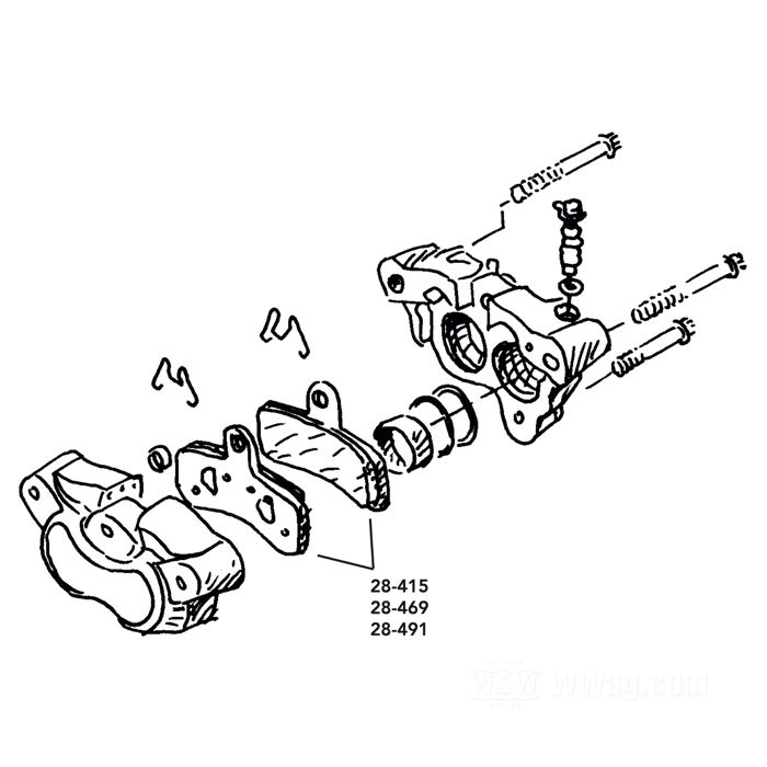 Bremsbeläge von TRW; passend für Dyna 2008→, Softail 2008-2014; Stahl / Reibmaterial; Montageposition: vorne; ersetzt OEM HD 44082-08 und 46363-11; Bruttogewicht: 270 g