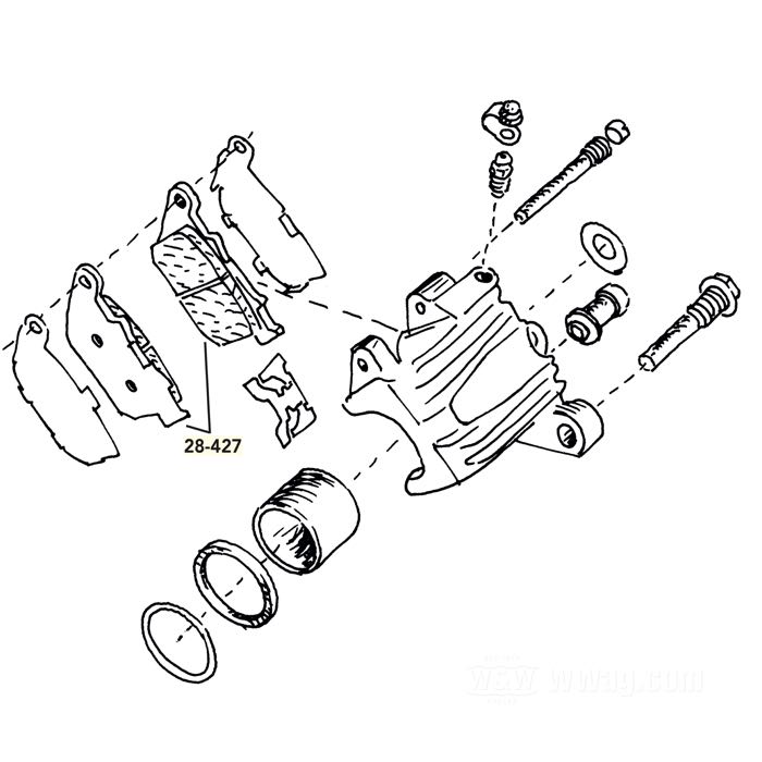 Bremsbeläge von TRW; passend für Sportster 2004-2013; Stahl / Reibmaterial; Montageposition: hinten; ersetzt OEM HD 42836-04A und 42029-07; Bruttogewicht: 300 g