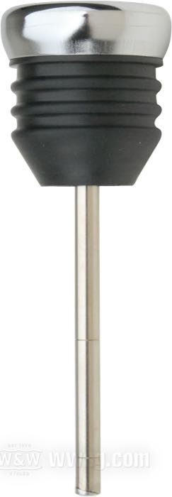Indicatore temperatura olio; per serbatoi originali e d’accessorio con bocchettone laterale; atto per Softail 2000-2017 (ecc. Rocker (C), Breakout e FXSTSSE3); acciaio / gomma / vetro acrilico, cromato, scala Celsius; quadrante: bianco; lunghezza asta (M): 72 mm; rimpiazza OEM HD 62845-00; peso lordo: 80 g