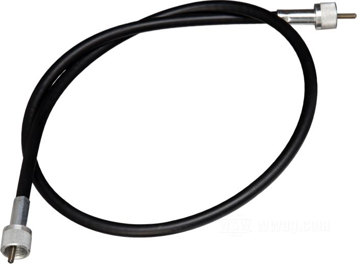 Cavo contagiri di Barnett; atto per Sportster 1974-1980; acciaio / vinile, nero; Ø 7.4 mm; lunghezza guaina: 84 cm; connessione al rinvio: dado M12 x 1.0; connessione allo strumento: dado M12 x 1.0; rimpiazza OEM HD 92065-74T; U.S.A.; peso lordo: 140 g