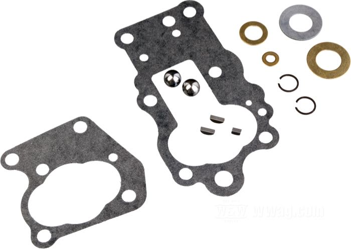 Kit de révision de James Gaskets; pour Pompe à huile; adaptable à Panhead et Shovelhead 1948-1967 ; papier / acier, papier; remplace OEM HD 26257-50, 26245-41, 8866, 26340-36 et 26347-15; poids brut: 10 g