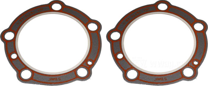 Gasket »Firering« by James Gaskets; for Cylinder head; fits Panhead 1948-1965; metal/graphite compound / silicone; nominal bore: 3-5/16 ” / 3-7/16 ”; 0.046” thick; replaces OEM HD 16770-48; gross weight: 60 g