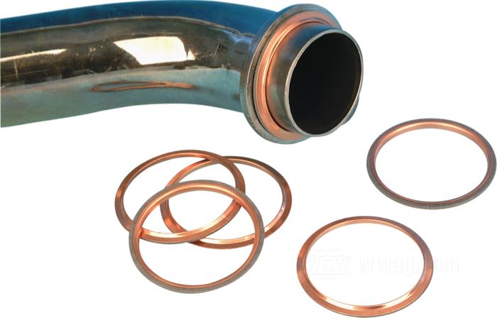 Dichtung von James Gaskets; für Auspuffkrümmer / Zylinderkopf; passend für Big Twin 1966-1983, FL(H) 1984; Kupfer; ersetzt OEM HD 65834-68A; Bruttogewicht: 4 g
